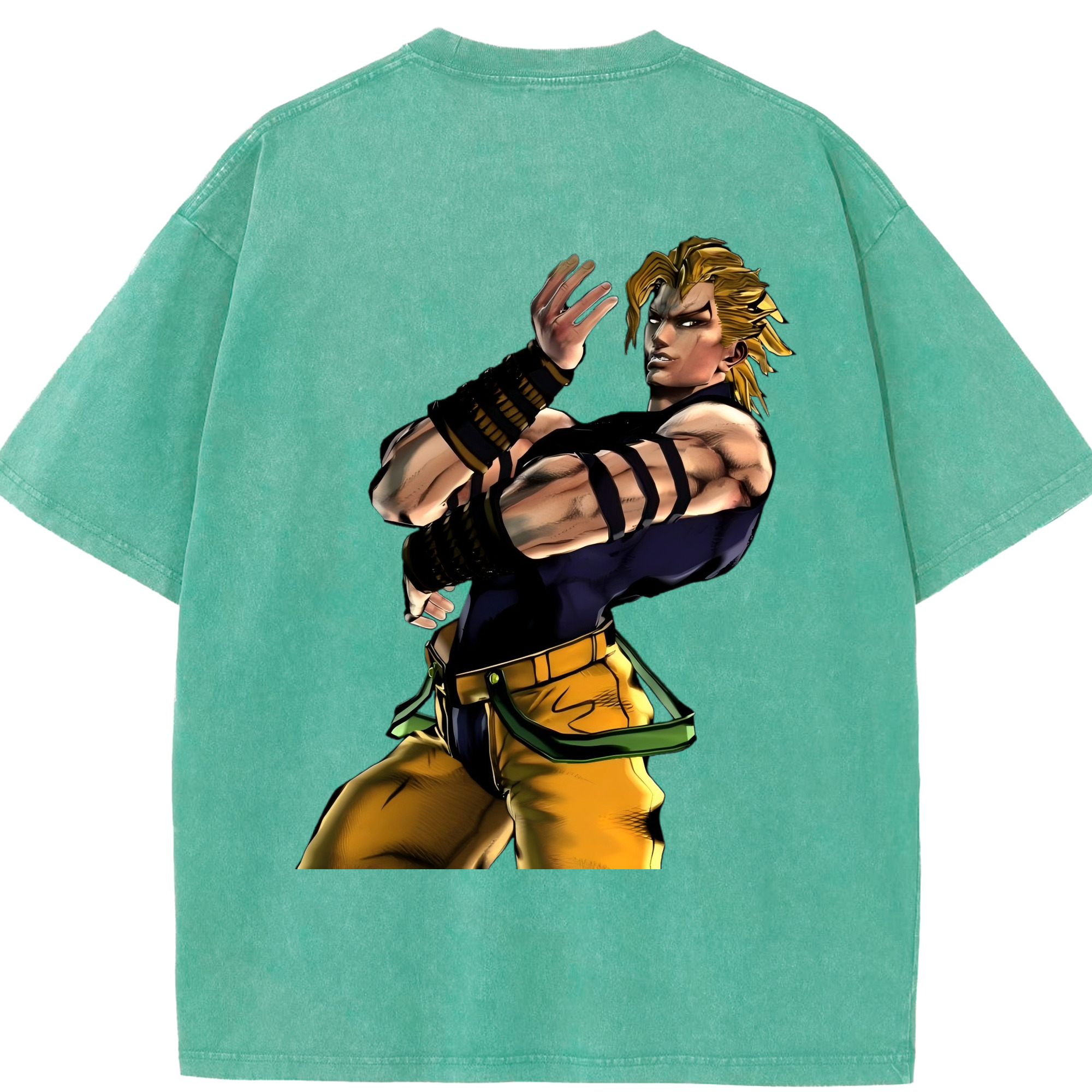 （画像用） ジョジョの奇妙な冒険 ディオ?ブランドー JoJo's Bizarre Adventure Dio Brando 綿100% ヴィンテージ風 半袖Tシャツ（背面プリント）